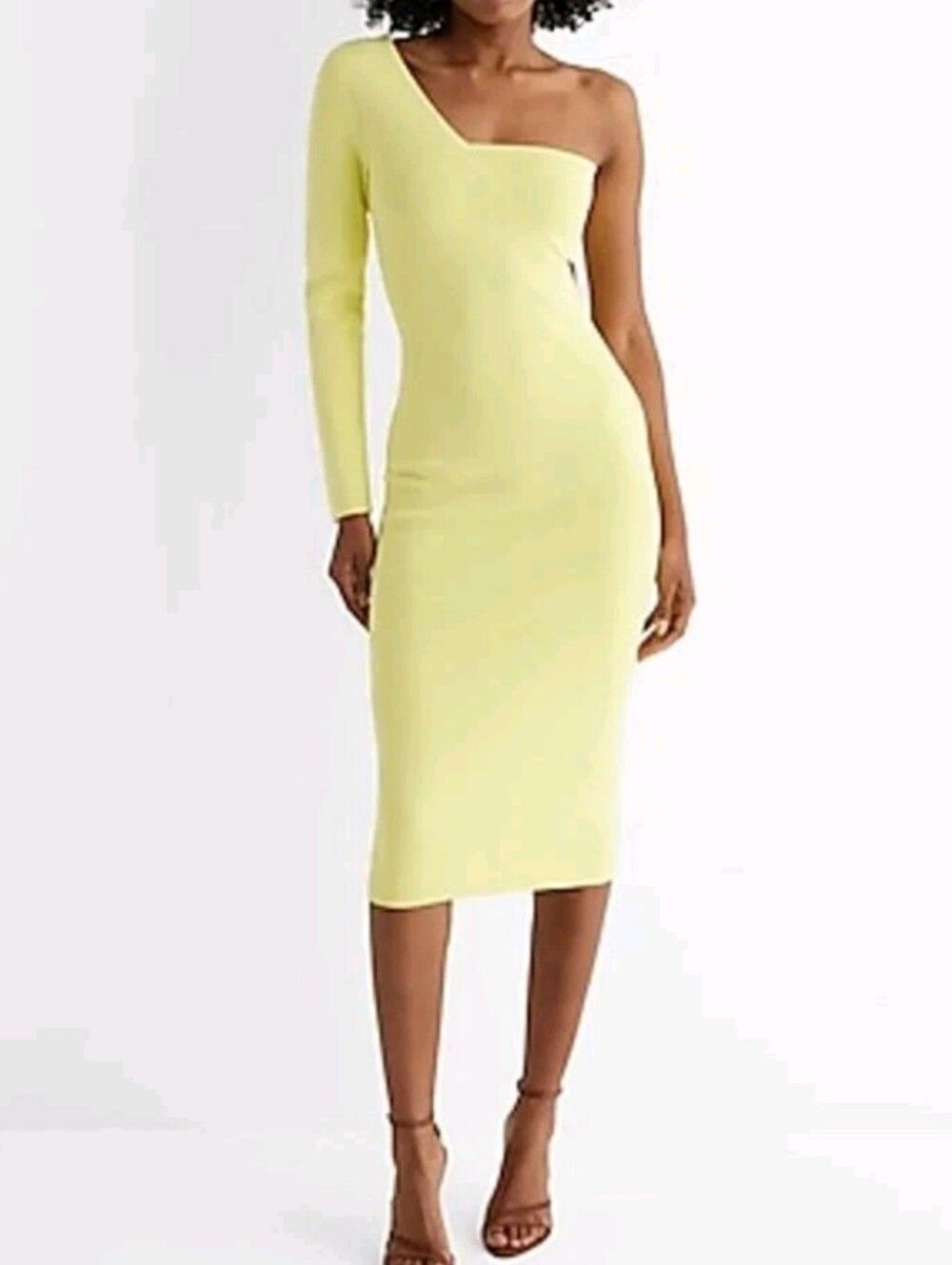 EXPRESS Body Contour One Shoulde Midi Dress Small
